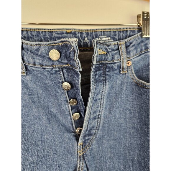Old Navy Women's Jeans Size 12 Petite O.G. Loose High Rise Button Fly Denim Pant - Picture 2 of 11